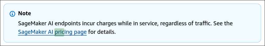 SageMaker real-time inference pricing screenshot